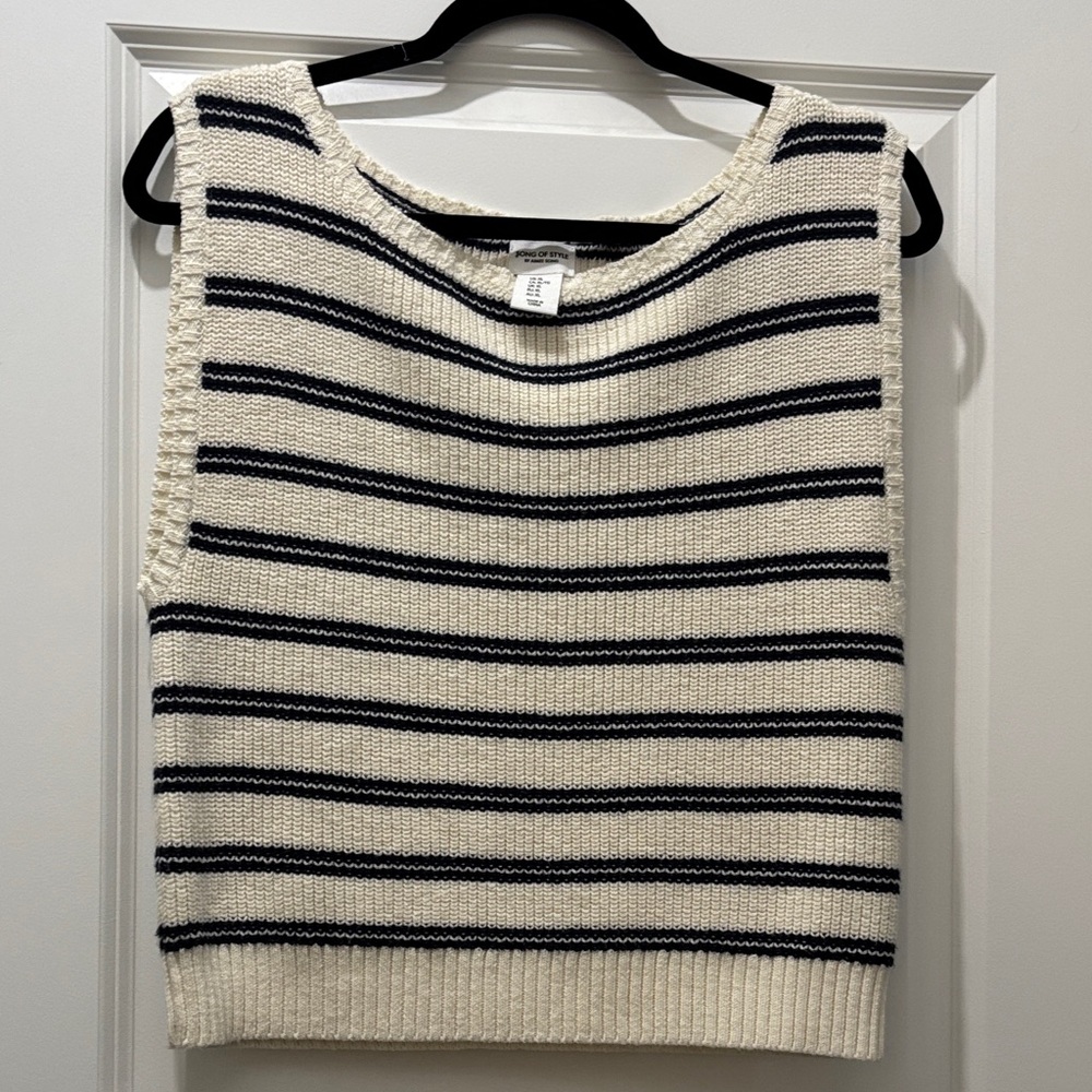 Song of Style Navy and Cream Striped Sweater